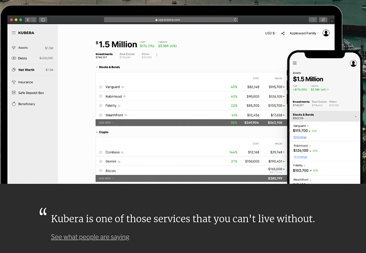 Kubera all-in-one portfolio tracker