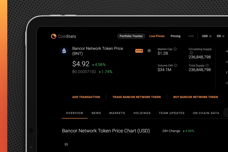 How to buy Bancor on CoinStats