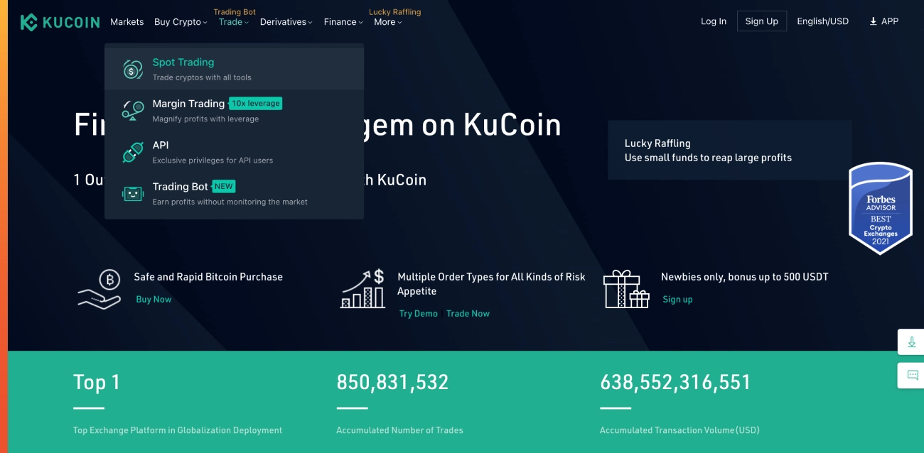 KuCoin spot trading