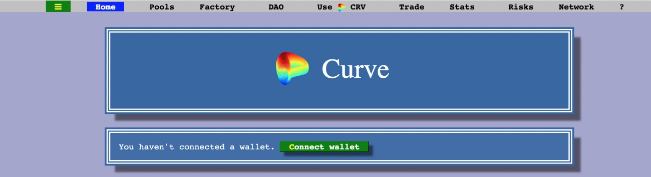 Curve homepage