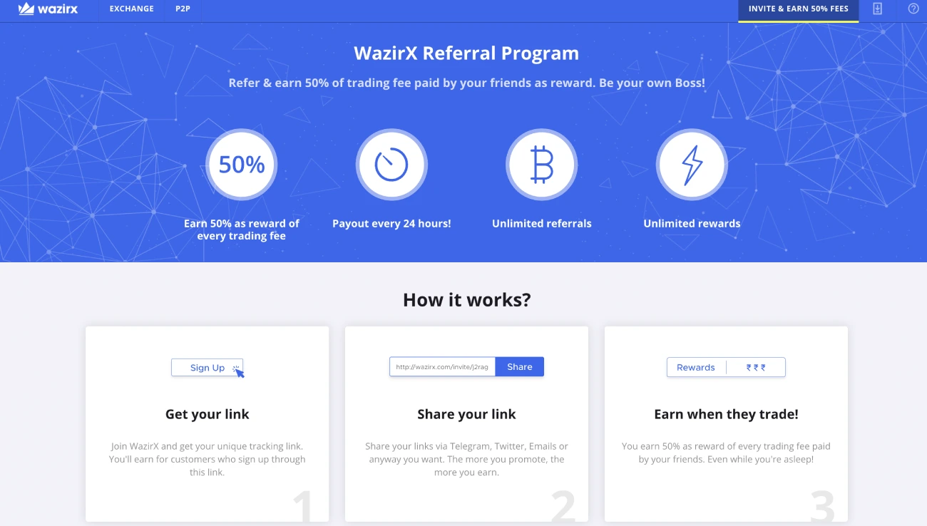 WazirX referral program