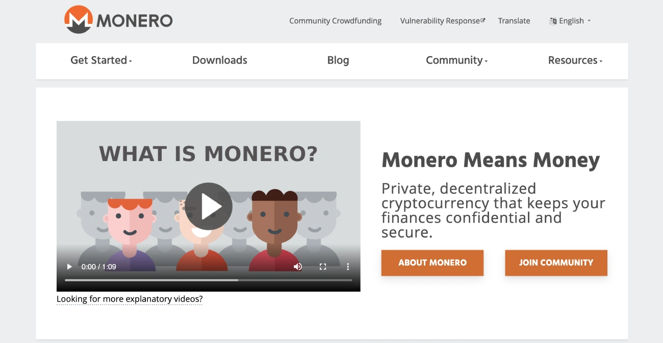monero homepage image
