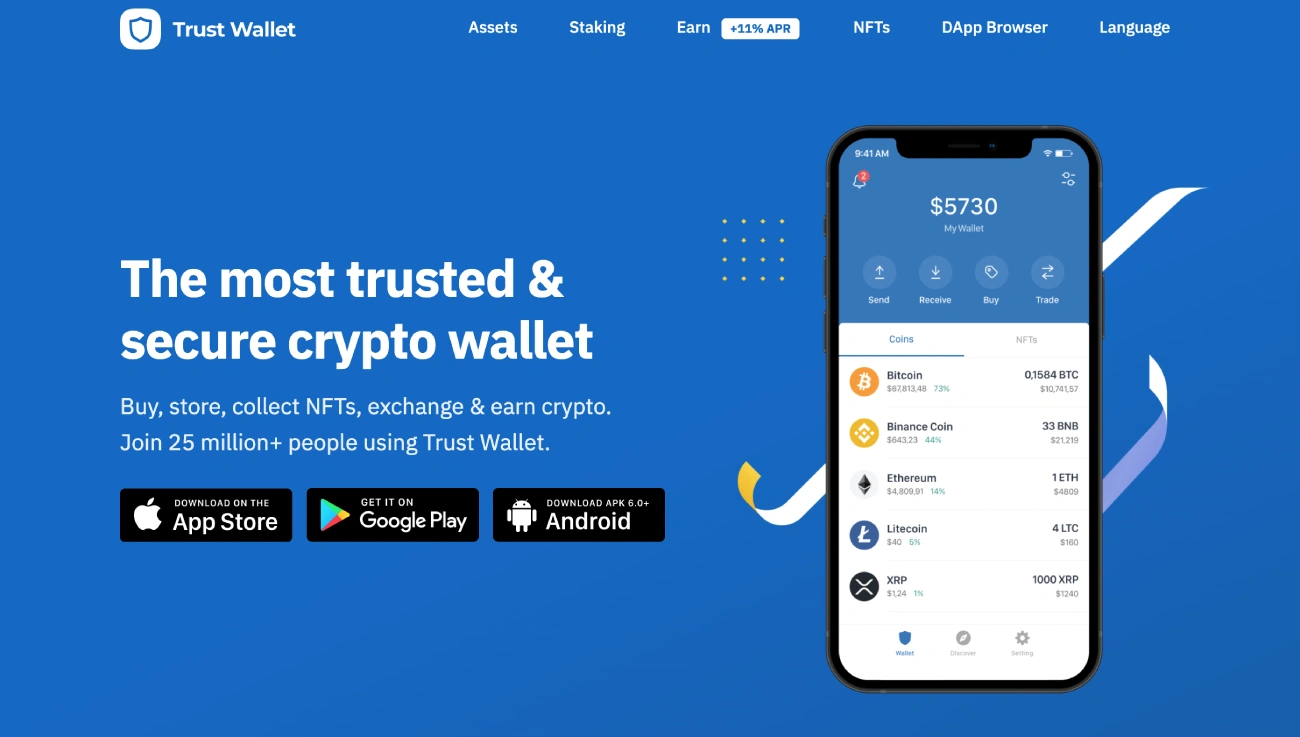 Trust Wallet homepage