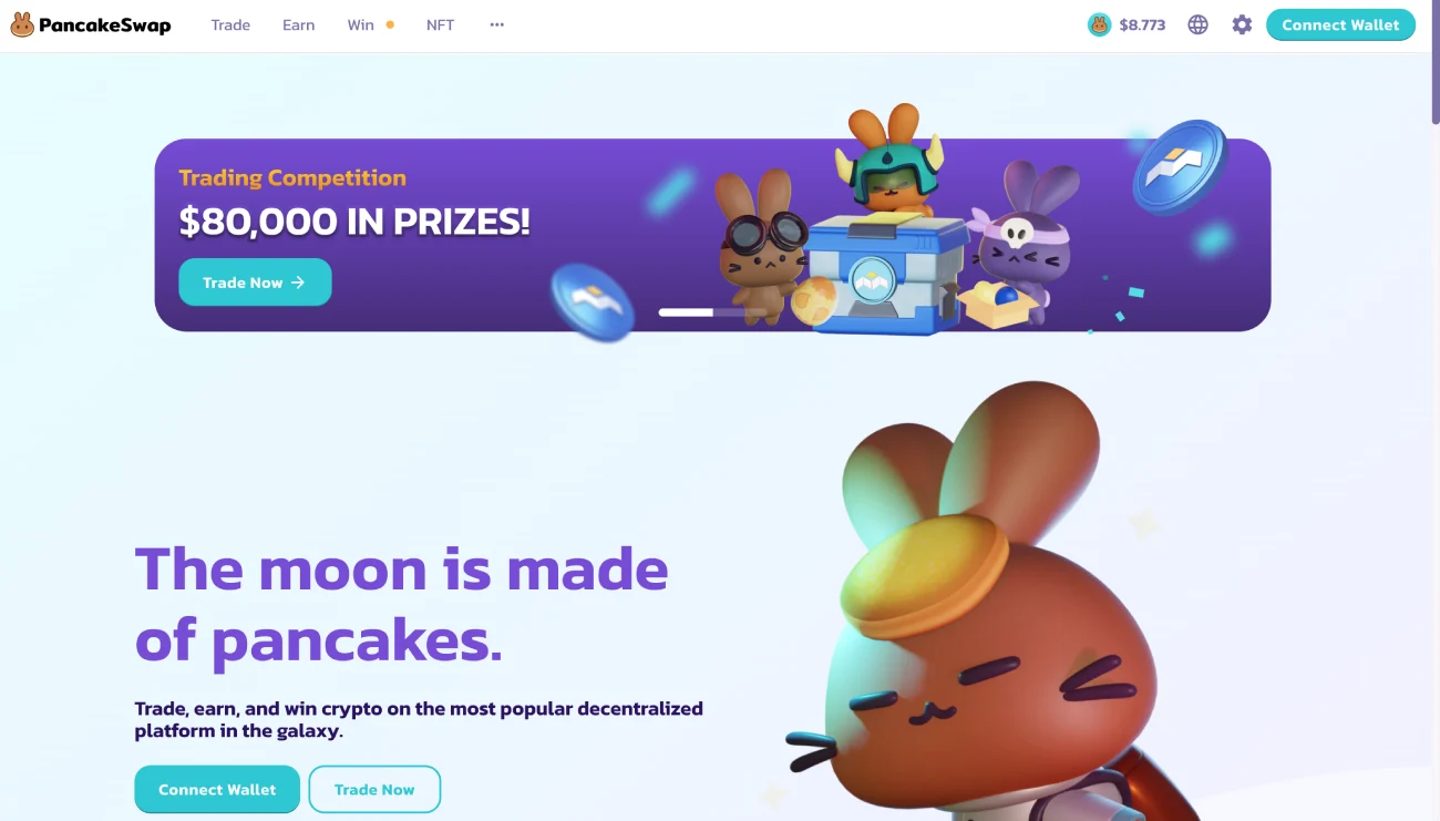 PancakeSwap homepage