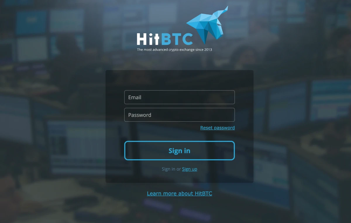 HitBTC sign in