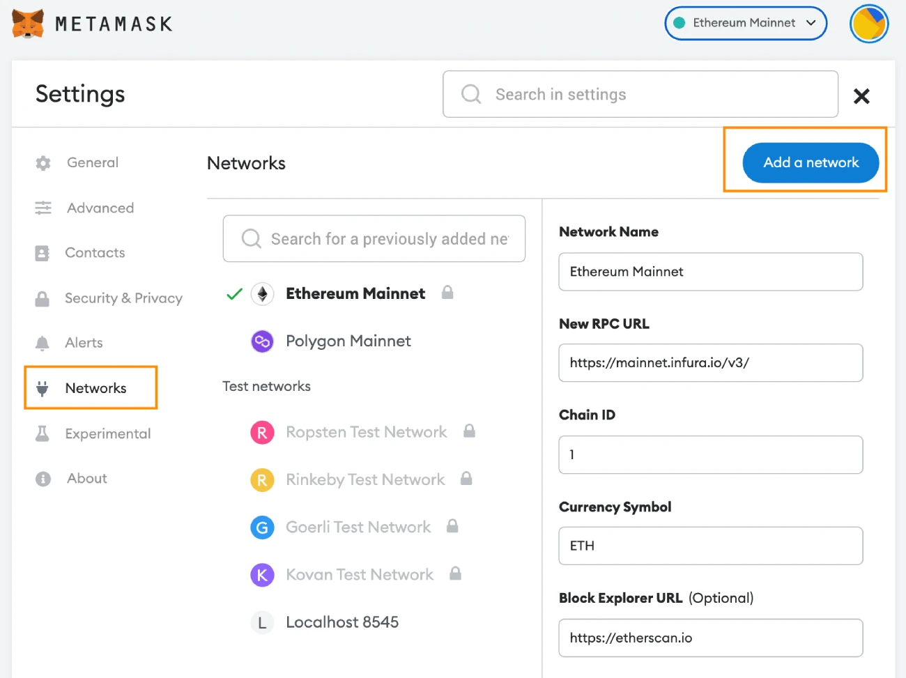 Metamask Networks