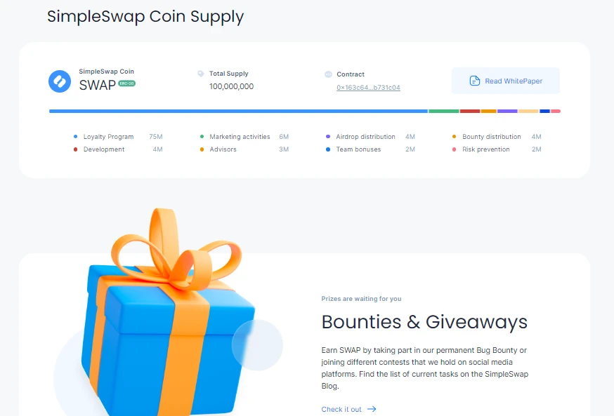 SimpleSwap coin supply