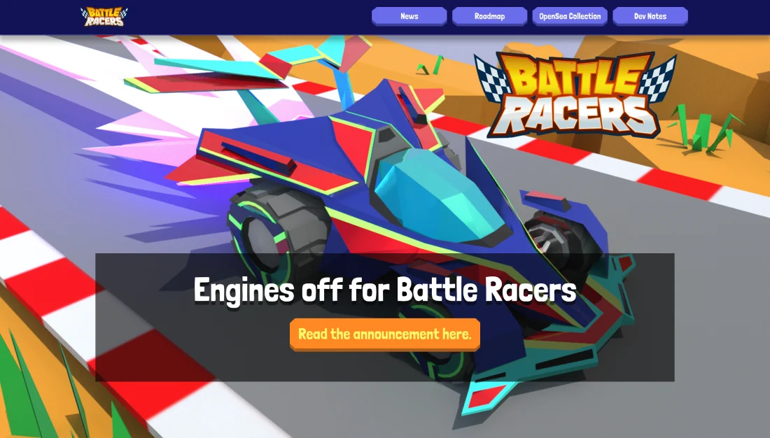 Battle Racers homepage
