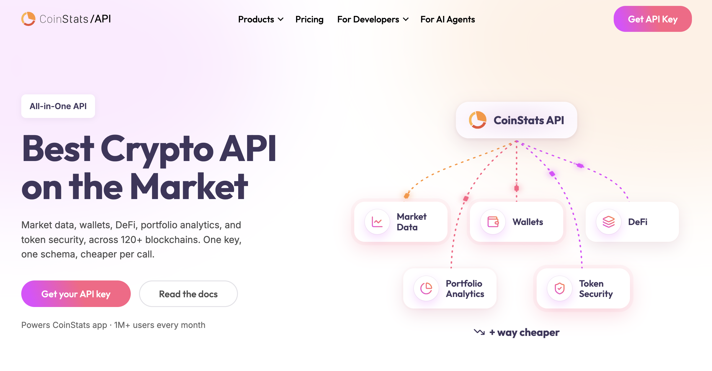 CoinStats API all-in-one crypto API landing page