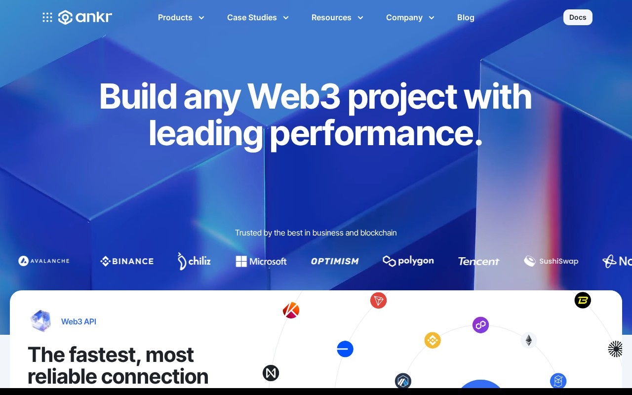 Ankr Web3 node infrastructure homepage