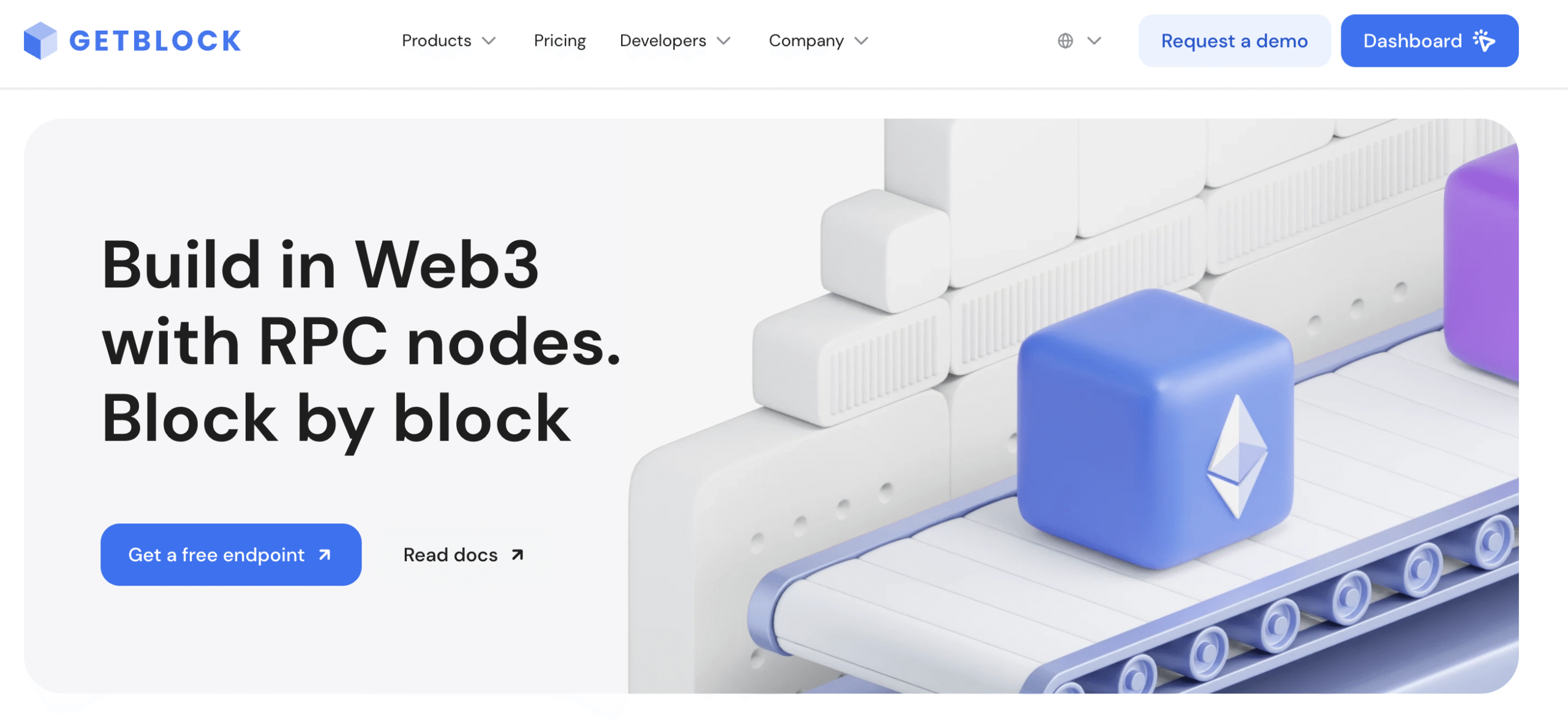 GetBlock RPC node provider homepage