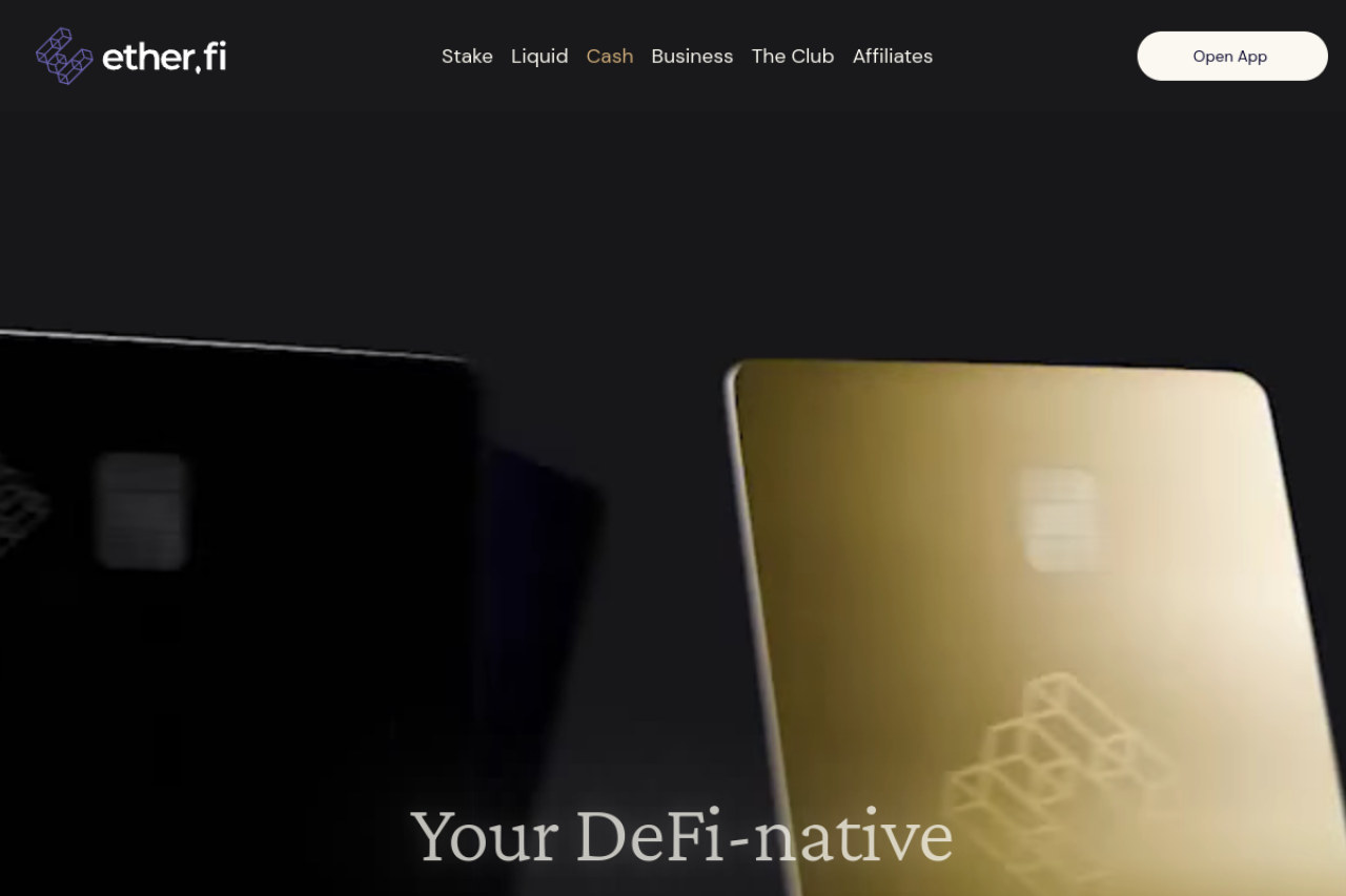 EtherFi Cash card website