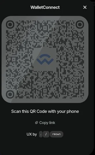 WalletConnect QR code shown by CoinStats for pairing with the MetaMask mobile app