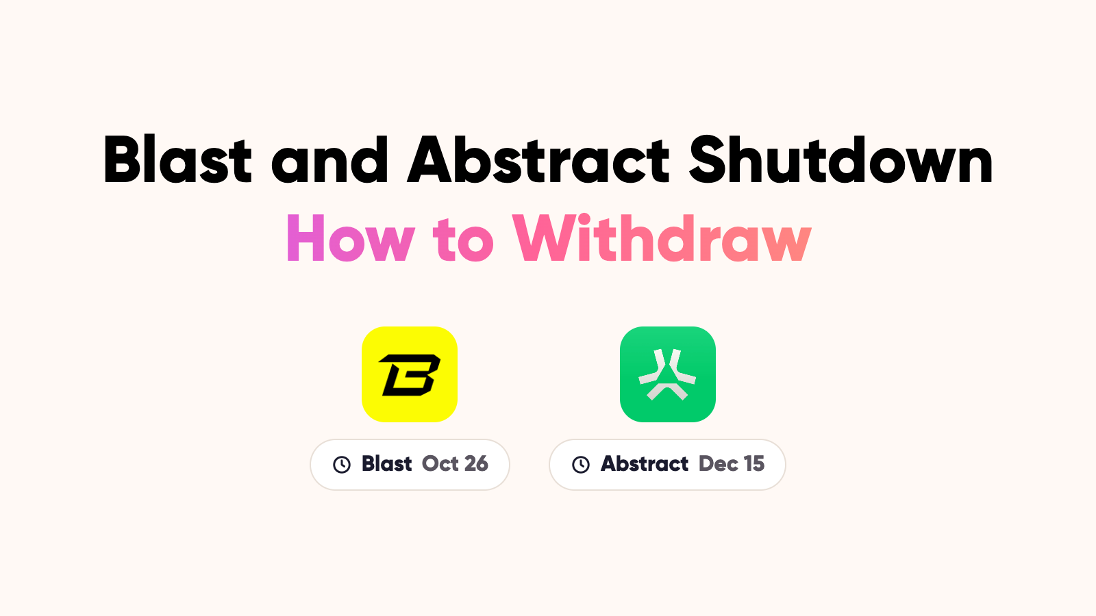 Blast shutdown and Abstract deadlines: how to withdraw your funds
