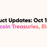 What We Added, October 1 to 15: Bitcoin Treasuries, RWA API and Cross Venue Odds